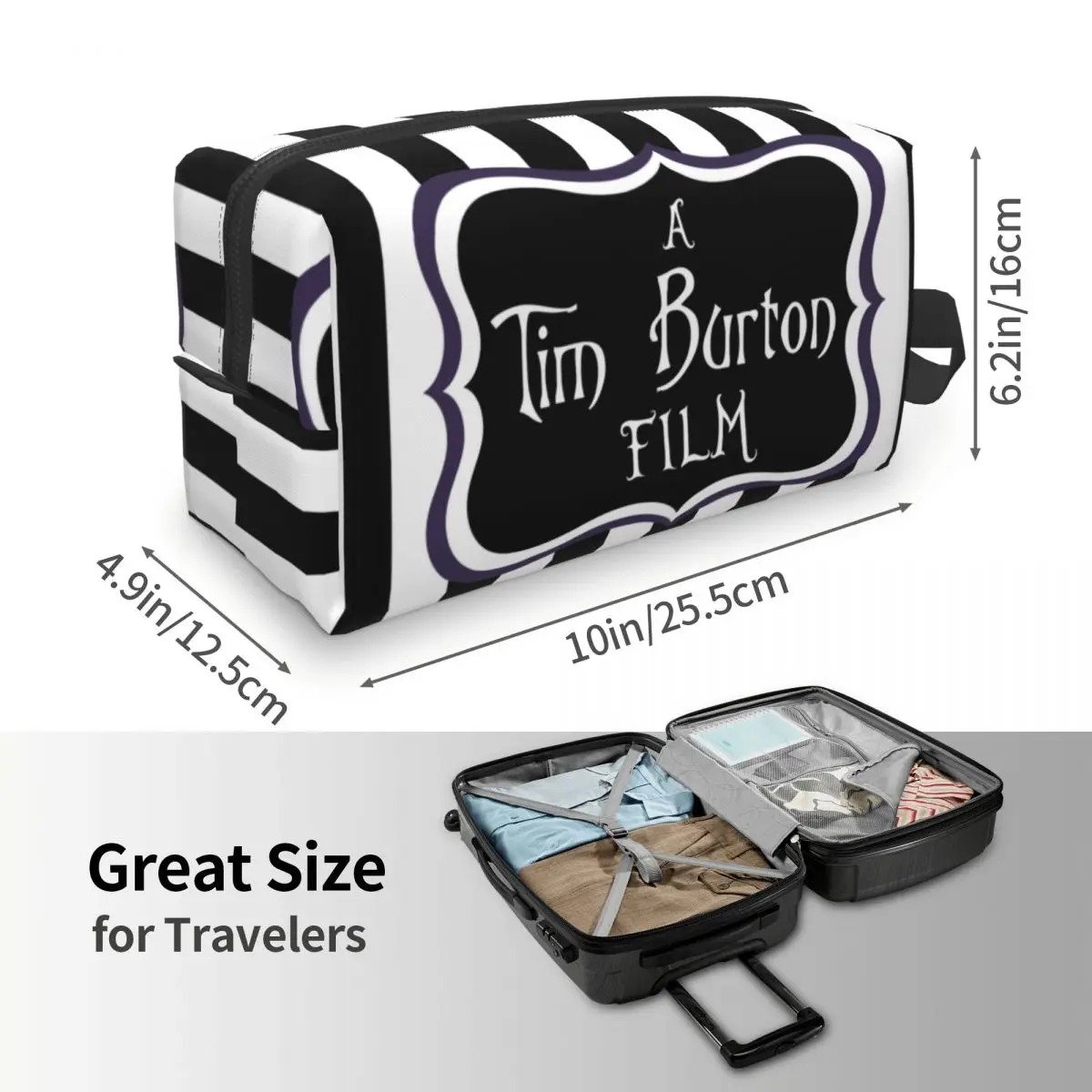 A Tim Burton Film Cosmetic Bag Women Cute Big Capacity Horror Fantasy Movie Makeup Case Beauty Storage Toiletry Bags