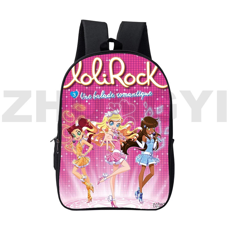 3D Anime Lolirock Bagpack nastolatki 16-calowy Cartoon Lolirock torby szkolne laptop podróżny chłopcy dziewczęta LoliRockstar plecak damski