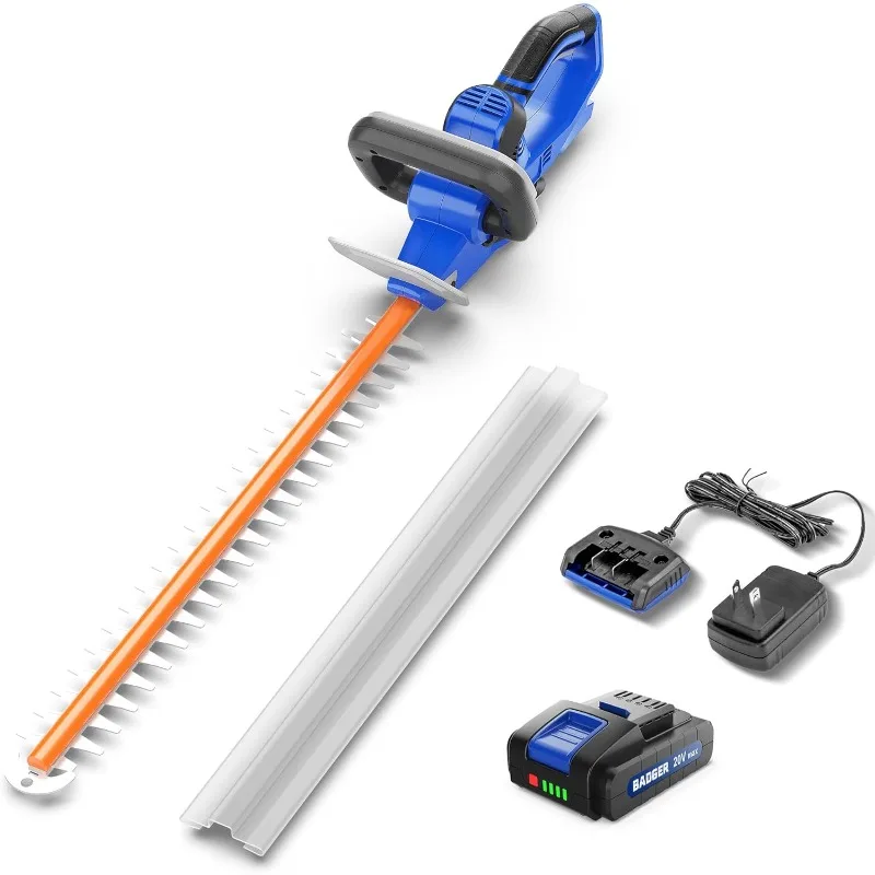 

20v Hedge Trimmer Upgrated, 22" Cordless with Guard & Bumper, Lightweight, Powerful, 2.0AH Battery and Charger Included