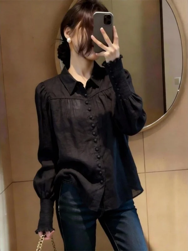 

Женская трикотажная кофта Ele Bla с длинным рукавом, с пуговицами, в стиле Wood Grain, для повседневной носки, весна 2026, новая модная коллекция