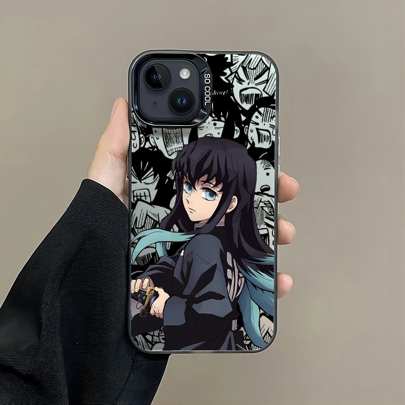 Anime Demon Slayer Cassa Del Telefono Per iPhone 16 15 14 13 12 11 Pro Max X XR XSMAX 8 7 Plus Candy Opaco Antiurto Della Copertura Posteriore