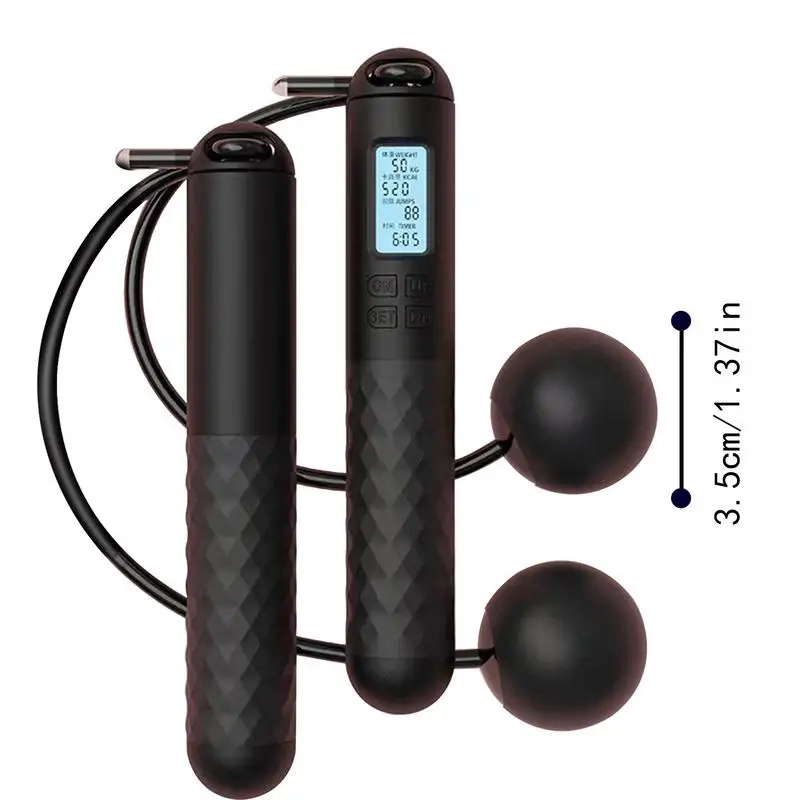 Ropeless Jump Rope Weighted Fitness Exercise Training Jump Rope Digital Counting Jump Rope Ball-Weighted Jump Rope For Men Women