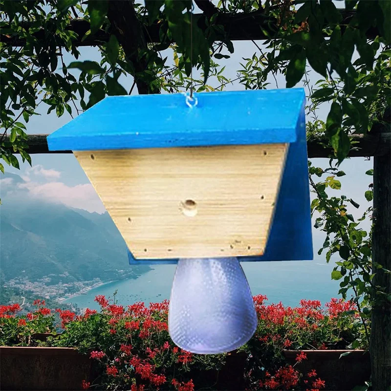 

Wood Bee Trap Wood Cabin Style Carpenter Bee Trap Waterproof And Outdoor Wasp Trap Catcher