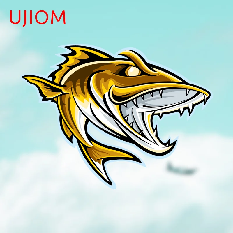 UJIOM Yellow Cartoon Catfish Fishing Logo Wall Stickers Amusing Baby Nursery Room Decal Home Decoration Chambre Murals