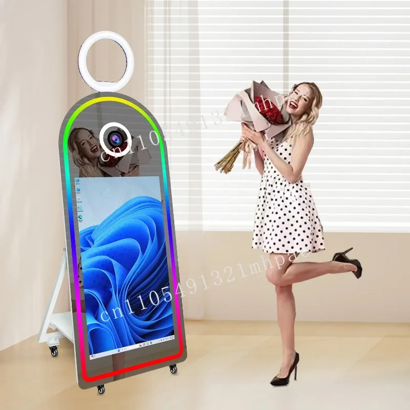 

Magic Mirror Photo booth Instant Printing 43 Inch Touch Screen Magic Mirror Photo Booth Selfie LED Light Photobooth Events
