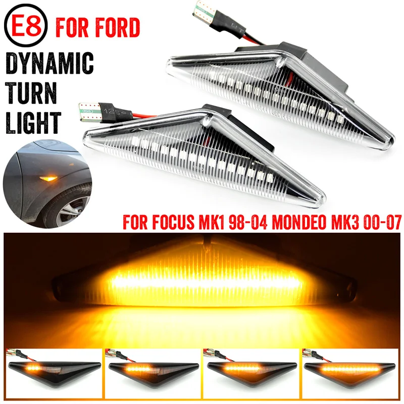 

LED Dynamic Side Marker Light Signal Blinker For Ford FOCUS MK I 1998-2004 MONDEO MK III 2000 2001 2002 2003 2004 2005 2006 2007