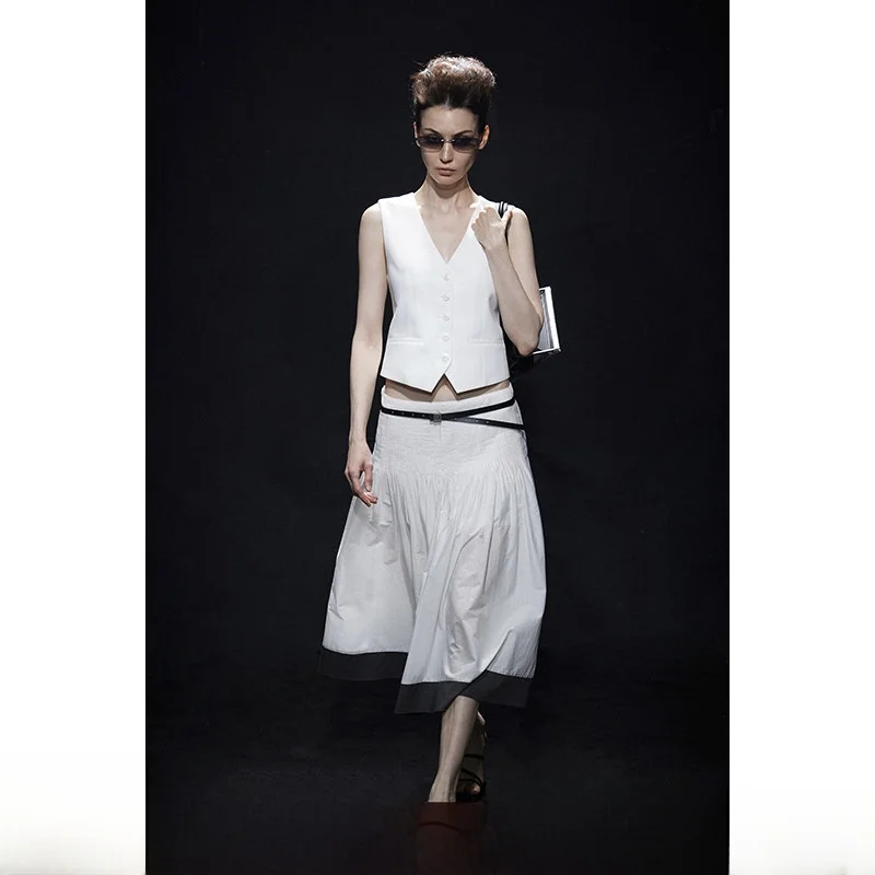 

Юбка Randpiee Retro Series Color Block с низкой талией, уличный стиль, хлопковая, А-силуэт, для молодых женщин, летняя мода