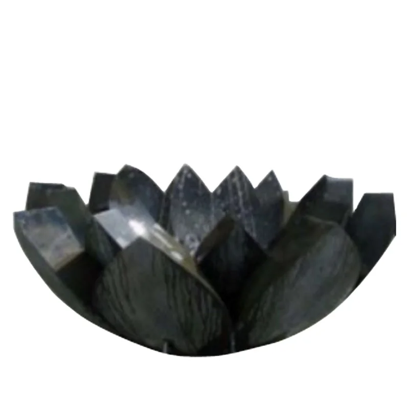 Custom black marble lotus water fountain garden landscape design