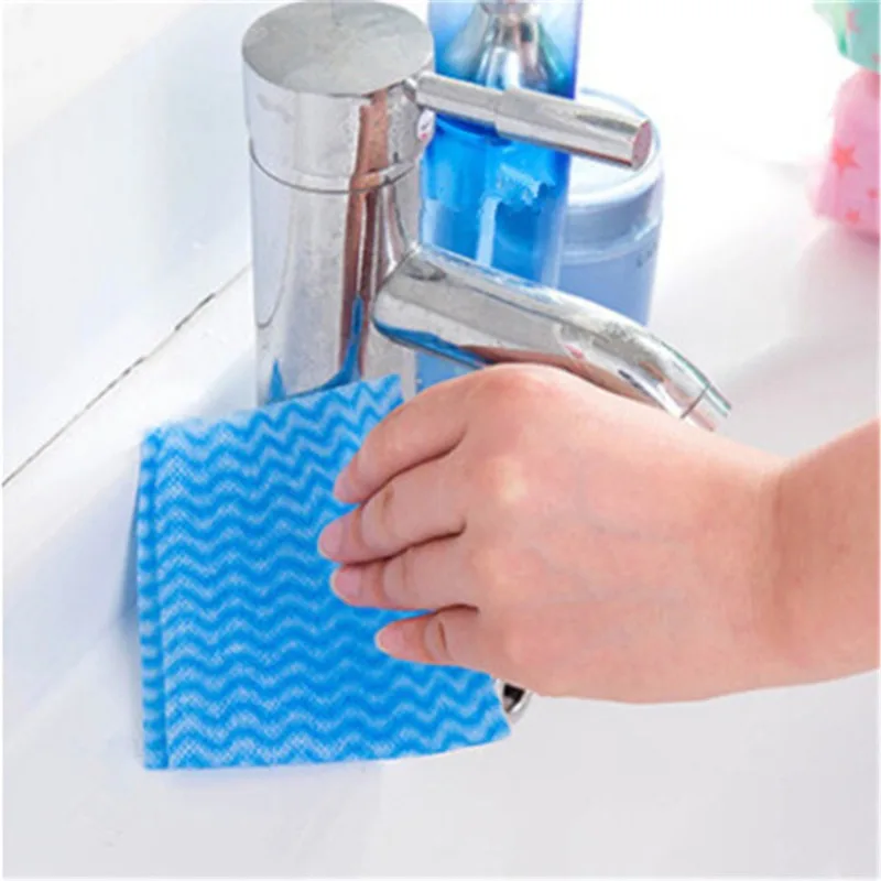 80pcs/pack Removable Dish Washing Cloth Kitchen Towels Dishcloth Non-woven Fabric Household Cleaning Cloth Disposable Wipes