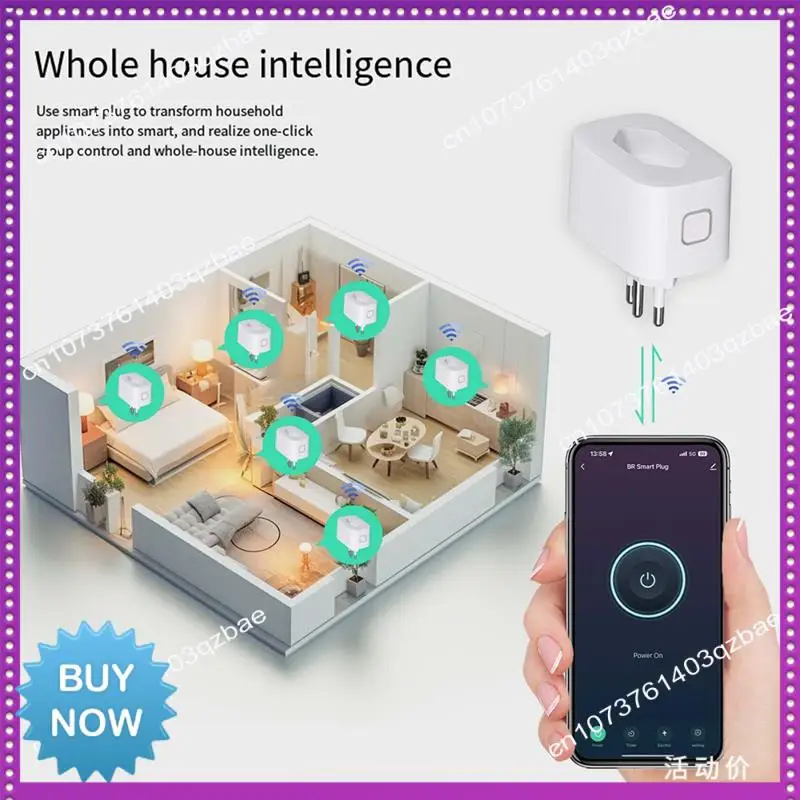 

Горячая умная вилка Ltem 16A Tuya, бразильская версия, розетка для мониторинга электроэнергии, огнестойкая, Suppert Forsamrt App Control, вилка ZIGBEE BR