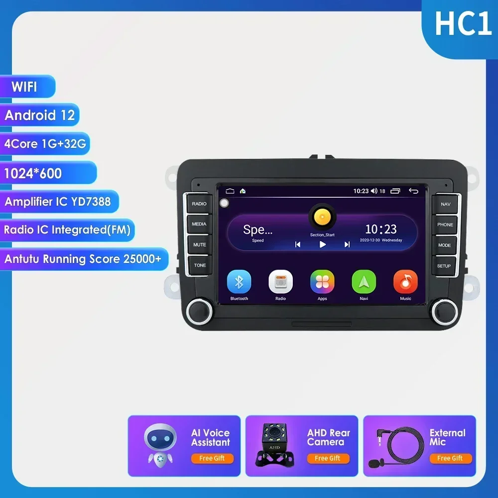 Android 14 Autoradio voor VW POLO GOLF 5 6 Plus PASSAT B6 JETTA TIGUAN TOURAN SHARAN SCIROCCO CADDY Seat Carplay Audio Stereo GPS