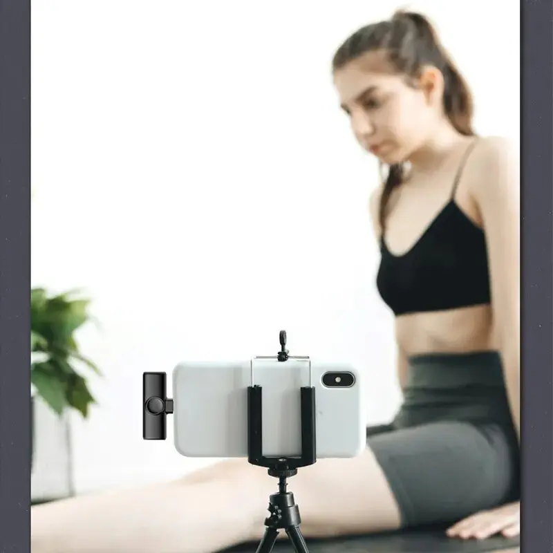 المهنية Lavalier المزدوج اللاسلكية التلبيب ميكروفون آيفون أندرويد الهاتف الخليوي المحمول الكمبيوتر عروة التعادل مايكرو ميكروفون