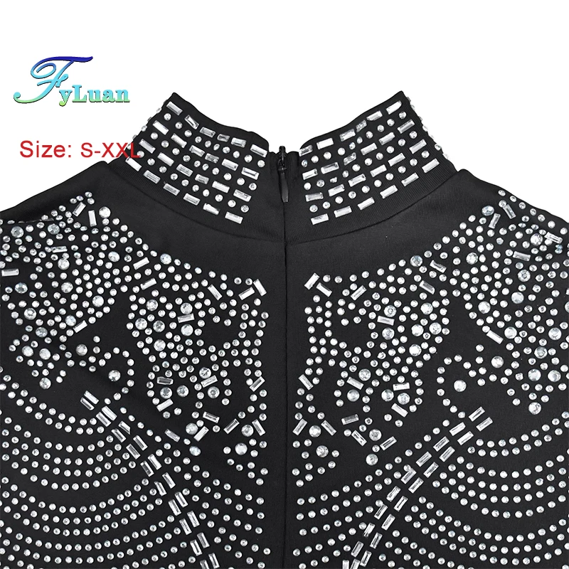 새로운 컷 아웃 허리 여성 Bodycon 맥시 드레스 라인 석 쉬어 메쉬 바닥 길이 섹시한 클럽 복장 2025 섹시한 스타일 핫 파티 드레스