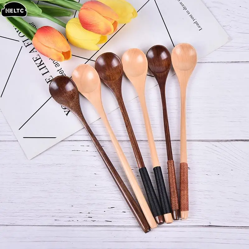 Holz Löffel Bambus Küche Kochen Utensil Werkzeug Suppe Teelöffel Catering Kinder Löffel Geschirr Für Reis Suppe
