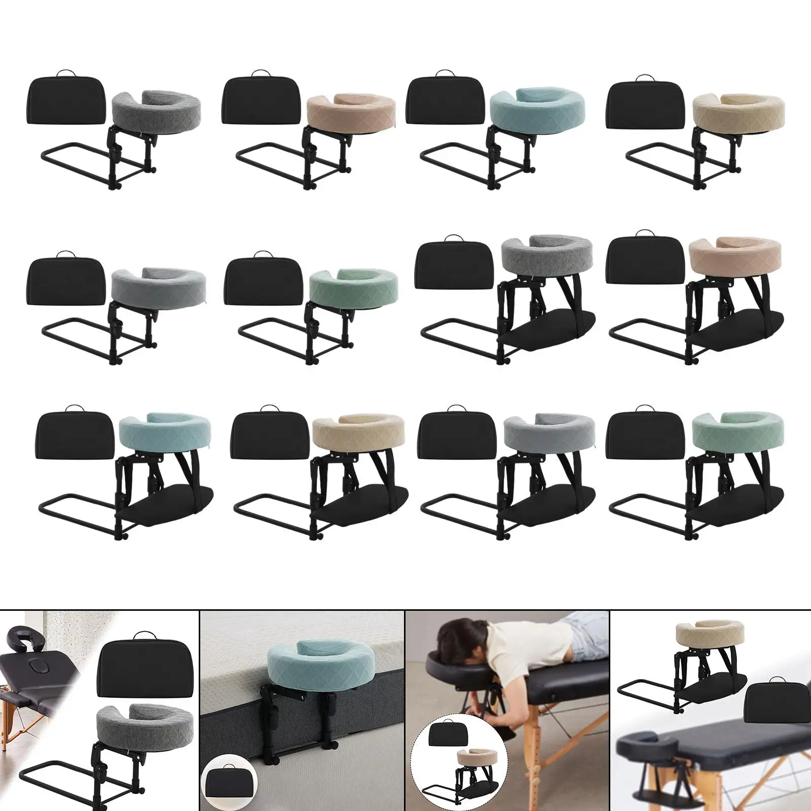 Massage Headrest for Bed at Home Portable Sturdy Comfortable Face Cradle Cushion Adjustable Face Down Pillow for Office Salon