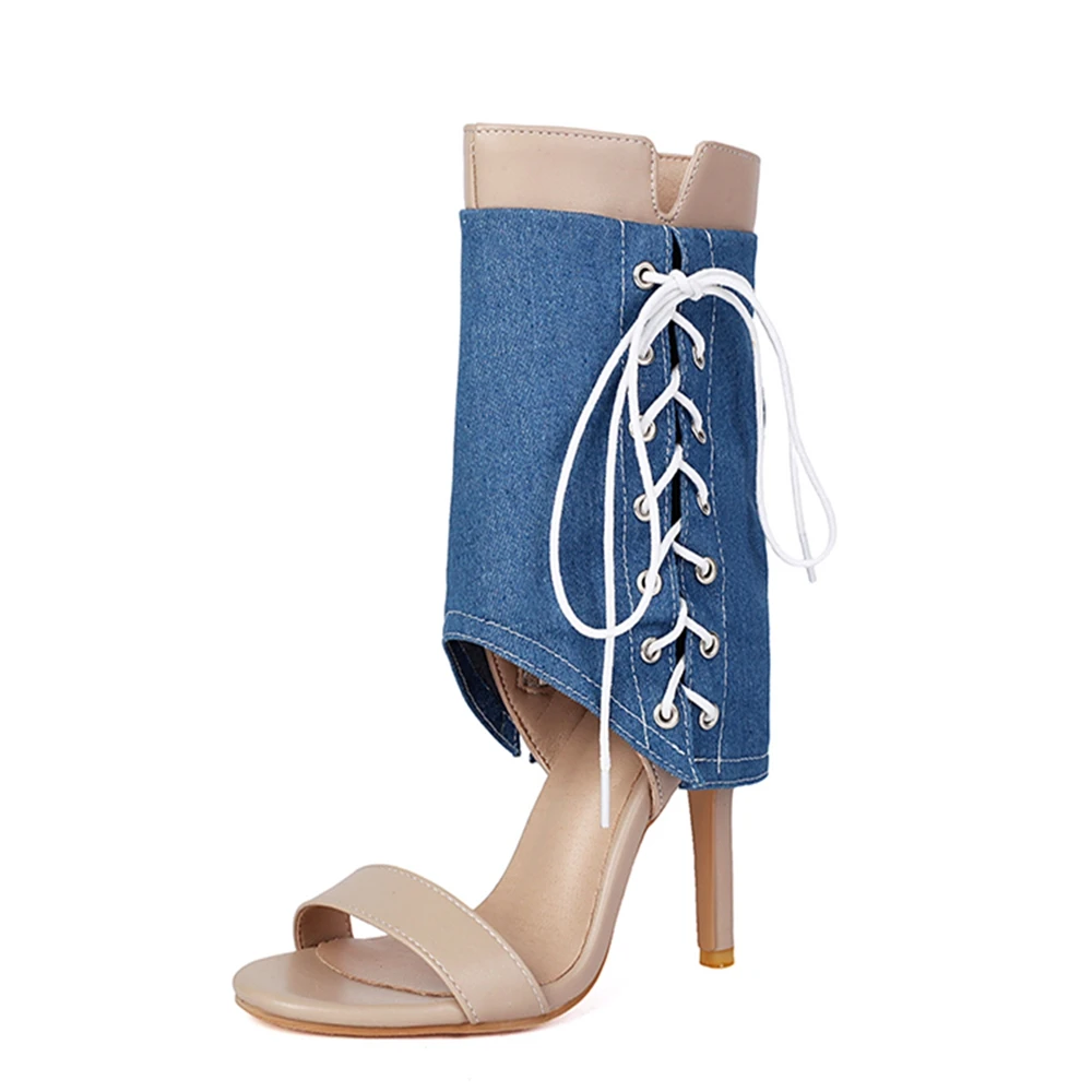 

Women Sandals Summer High Cut Open Toe Slim Heel Lace Up Party Bridal Shoes Party Dress Sexy Office Workwear Oversized 48 K64