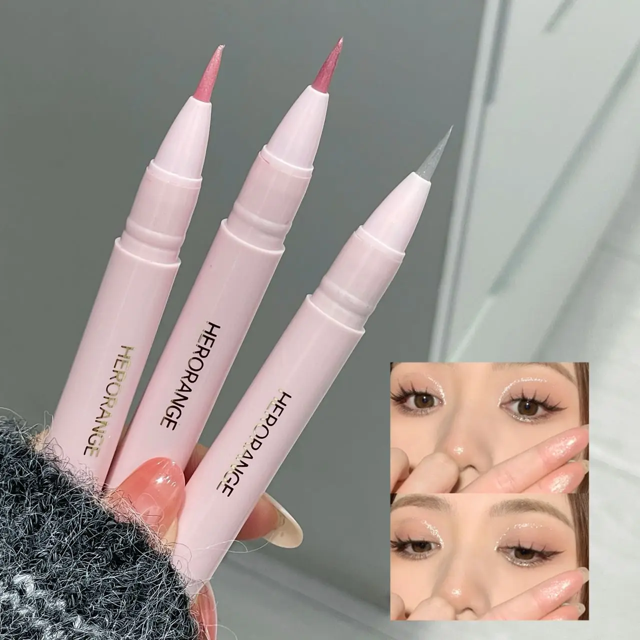 HERORANGE Perlglanz-Lidschattenstift, wasserfest, Augen-Beleuchter, langanhaltend, glitzerndes Make-up für unter die Augen