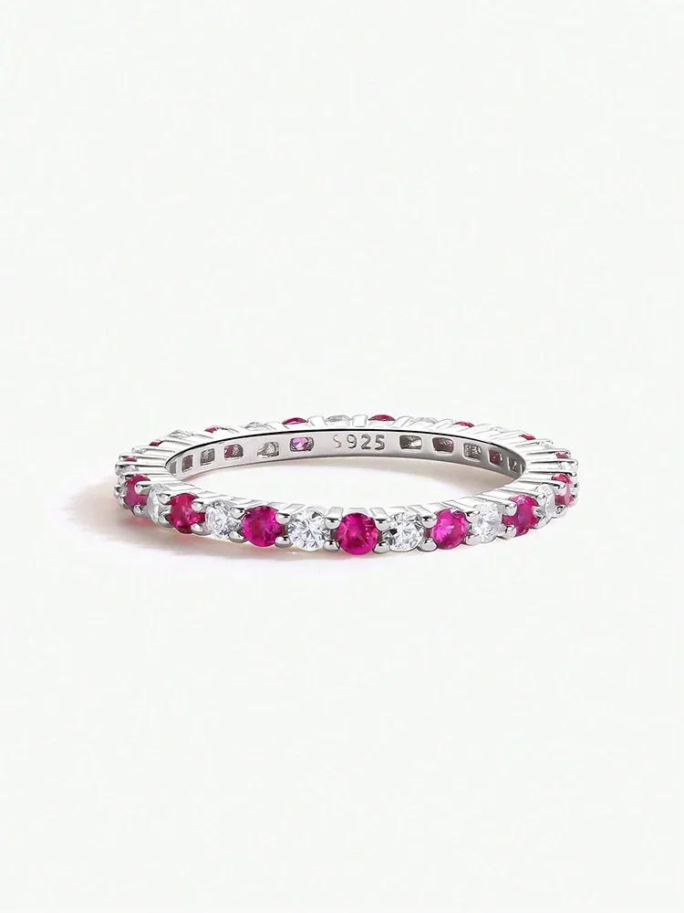 925er-Sterlingsilber, modisch, glänzend, 1,4 mm, voller Zirkon, stapelbar, schlichter Ring für Damen, tägliche Party, personalisierter edler Schmuck