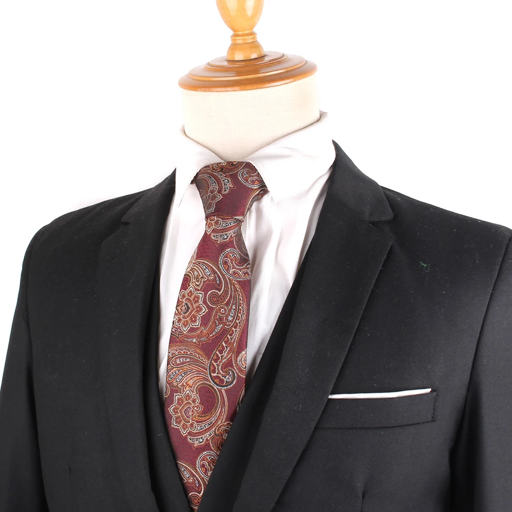 Wine Color Ties For Men Women Floral Tie For Boys Girls Classic Suits Neck Tie For Wedding Necktie For Groom Gifts Gravatas