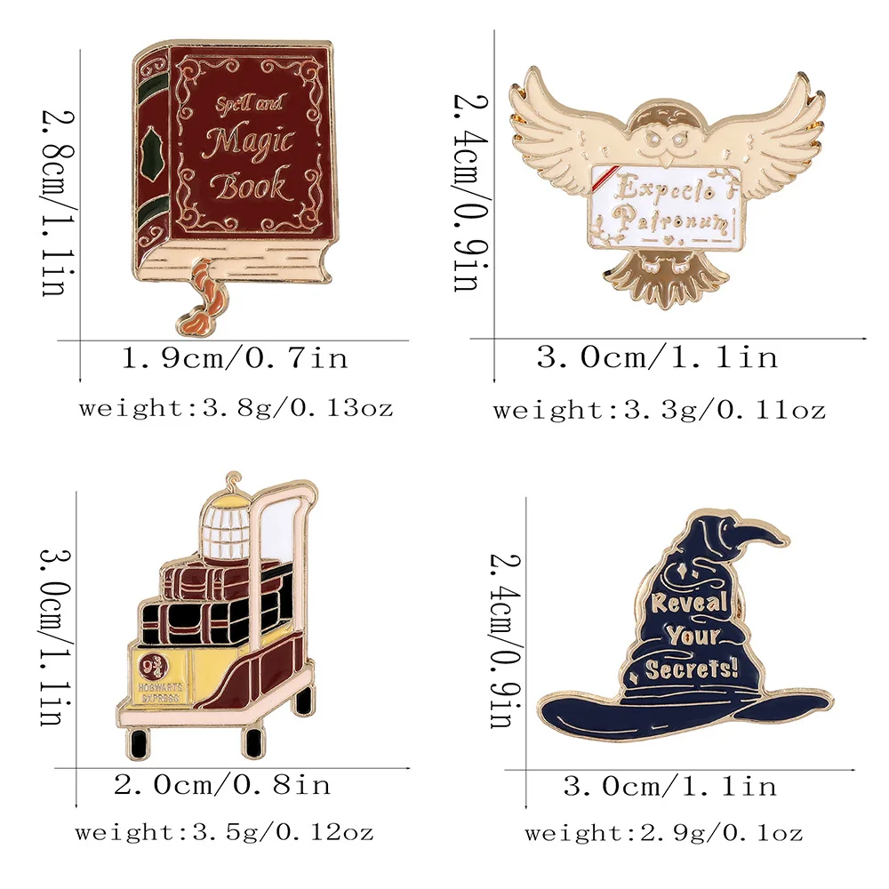 Miniso – épingles à revers de l'académie magique, ensemble en émail, broches de poudlard, Badges pour femmes et hommes, sac à dos, vêtements, accessoire cadeau, 6 pièces