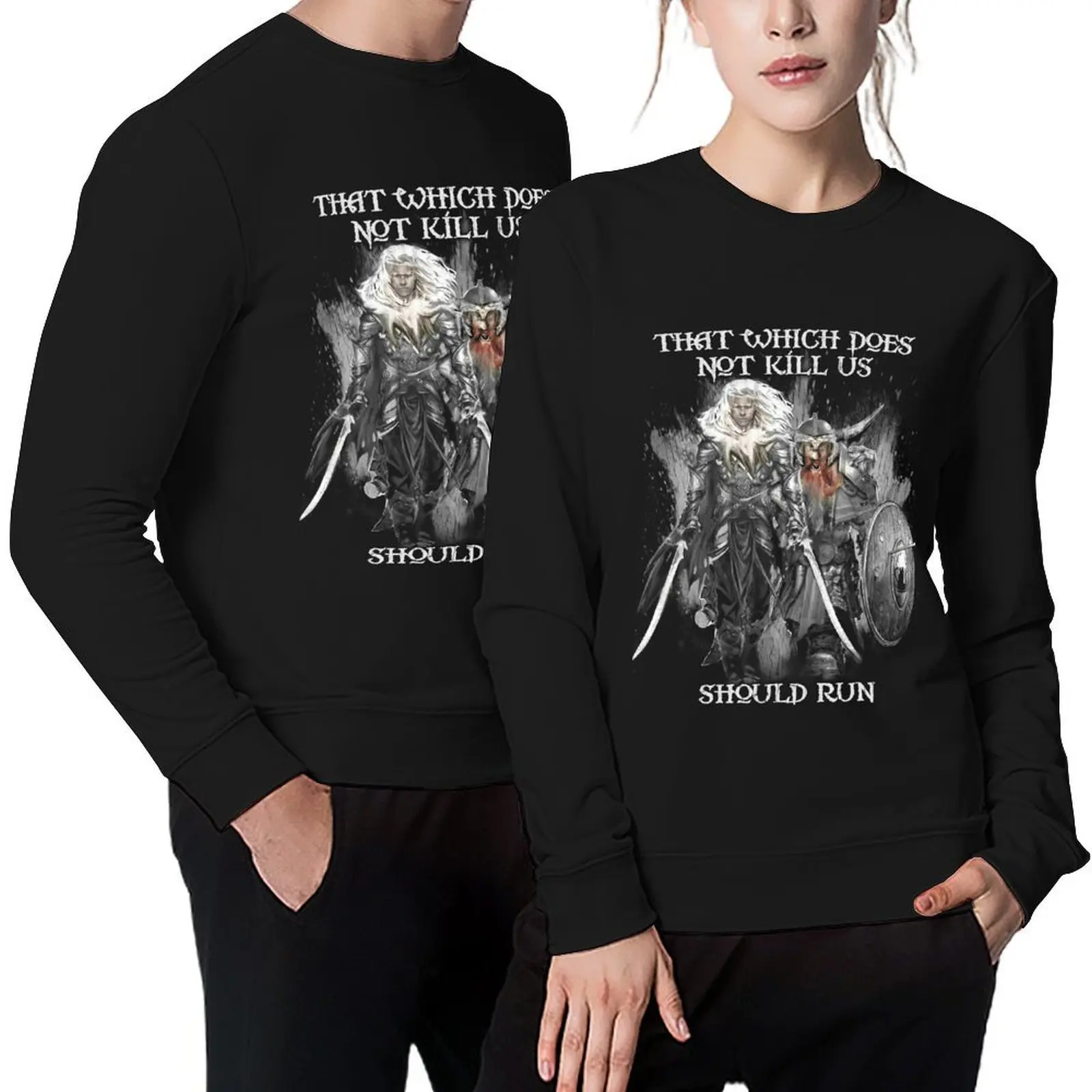 

Drizzt Do'Urden and Bruenor Battlehammer Pullover tracksuits men clothing men wear korean style clothes new in sweatshirts