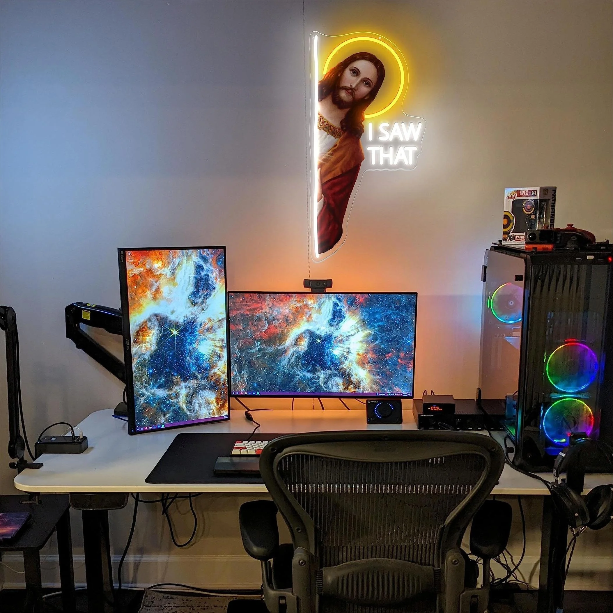 I Saw That Neon Sign God Neon Wall Decoration with Adjustable Brightness LED Light Room Living Room Decor Fun Gift for Friends