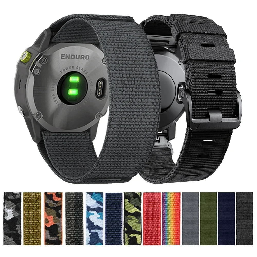 Braided Nylon Loop Strap for Garmin Fenix 8 E 47mm 8X 51mm 7X 6X/Forerunner 965 955 Band Instinct 2X 22 26mm Bracelet Watchband