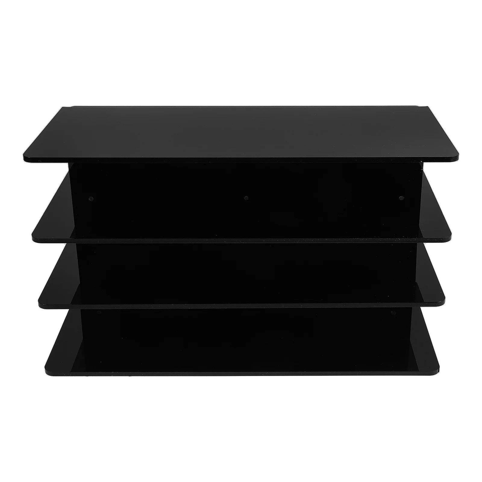 

3 Tier Acrylic Keyboard Stand Desktop Tray with Black Accents Ergonomic Riser for Keyboard and Mouse Storage Organizer Home
