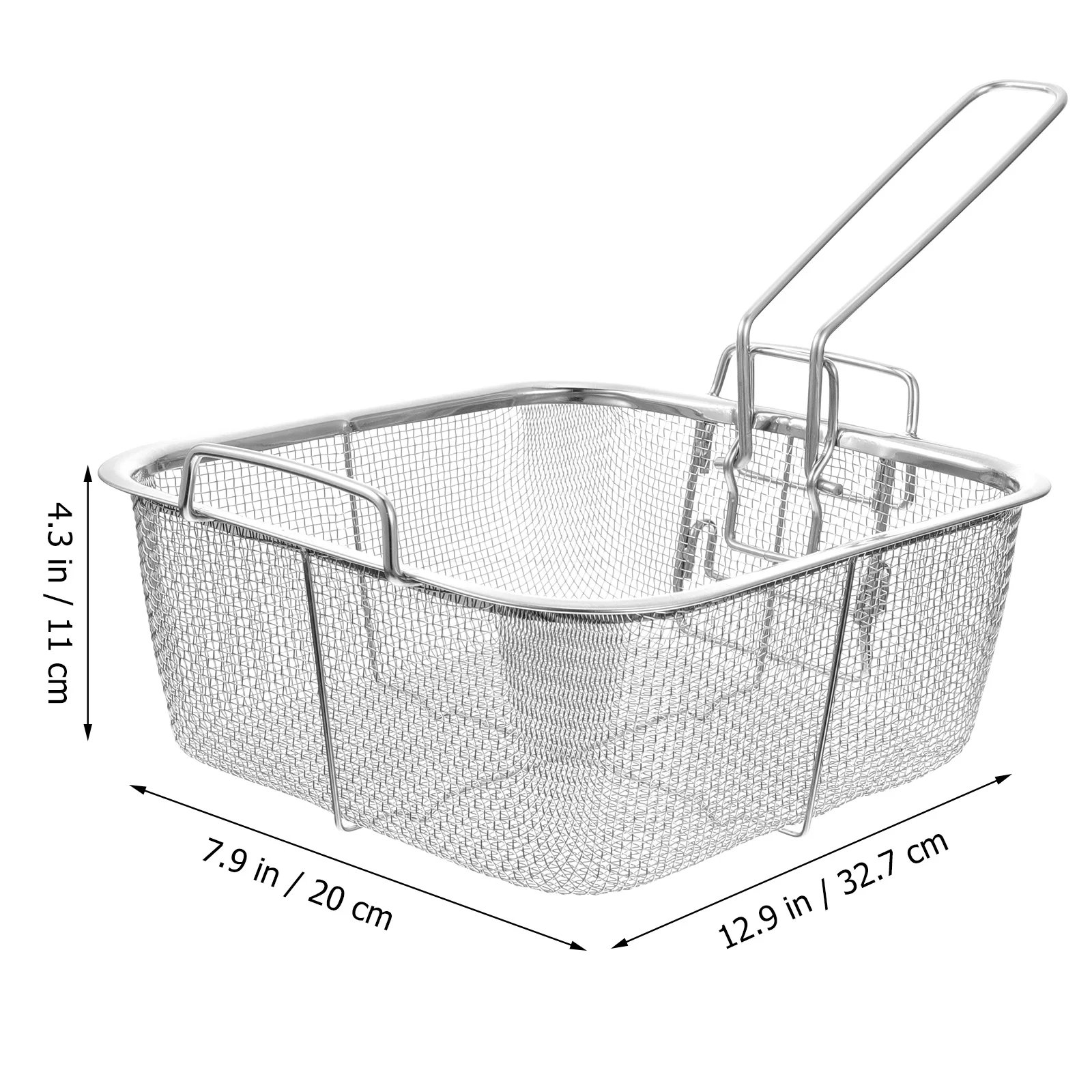 Square Frying Basket Deep Turkey Fryer Basket StainlessSteel Wire Mesh Serving Strainer Food Cooking Fryer universal kichen Tool