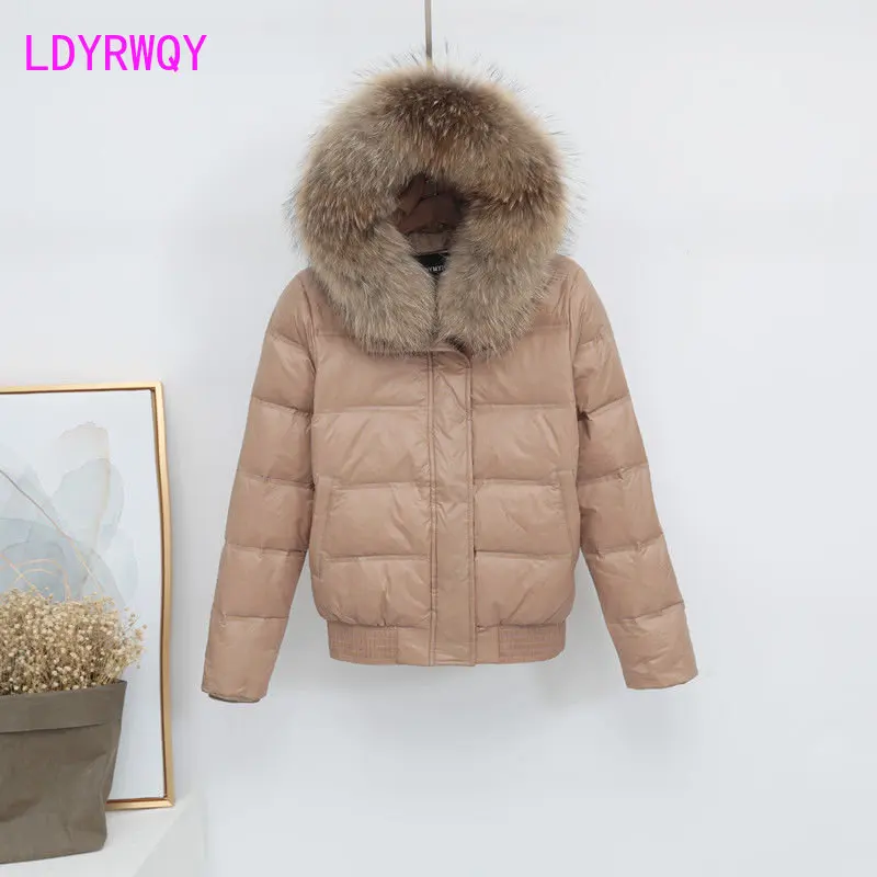 Autumn and Winter 2022 New Women's Hooded Large Wool Collar Cotton Suit Women's Short Thickened Slim Coat