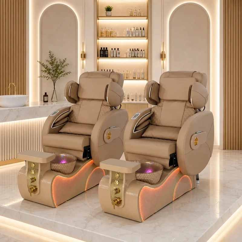 High Quality Pedicure Spa Chair Luxury Foot Massage Chair with Reliable Physical Control and LED Light for Professional Salon