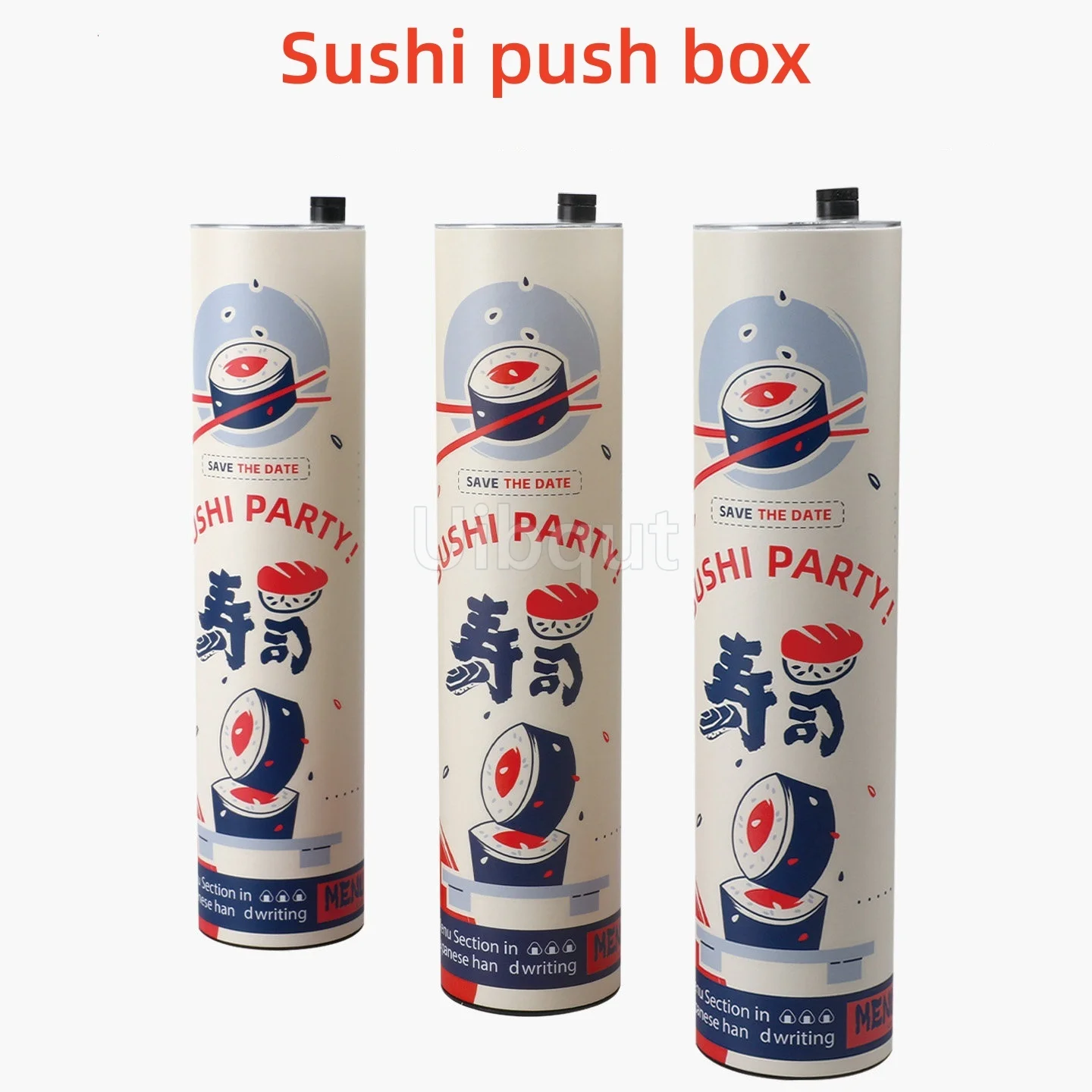 Caja redonda para sushi con salsa y pajita, molde de sushi de calidad alimentaria, cono de papel para empacar, caja de papel, accesorios para bento.
