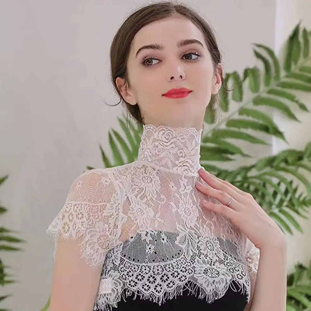 Polyester Yarn Lace False Collar Detachable Clothing Accessories Detachable Fake Collar Scarf Shawl Decoration