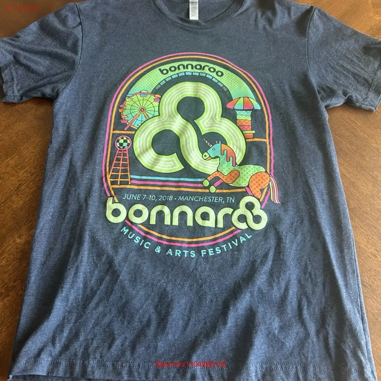 Bonnaroo 2018 Lineup Eminem Killers Muse T Shirt Blue Gray Medium vintage Washed Stylish Slightly Soft Comfortable Stretched