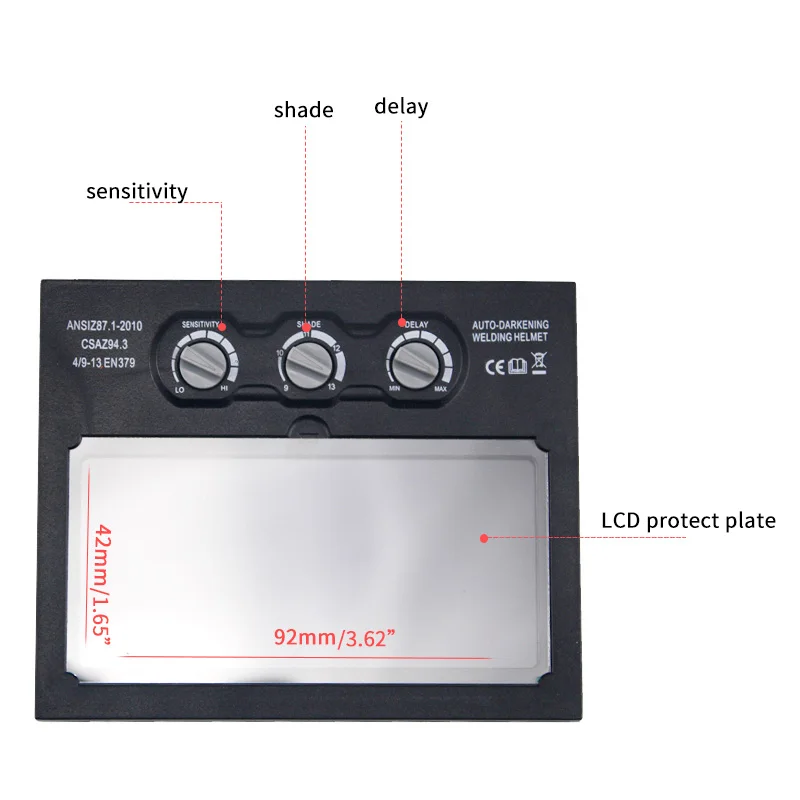 LI battery solar auto darkening/shading welding filter lens for the True color welding mask and welding helmet