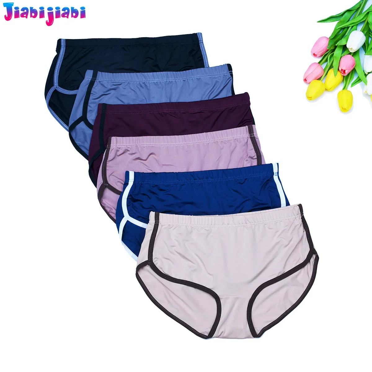 6PC Girls Quick-Dry Underwear - Comfortable Sports Panties for Students Youth, Ice Silk for Kids Training Swimming Trunks 9-14T