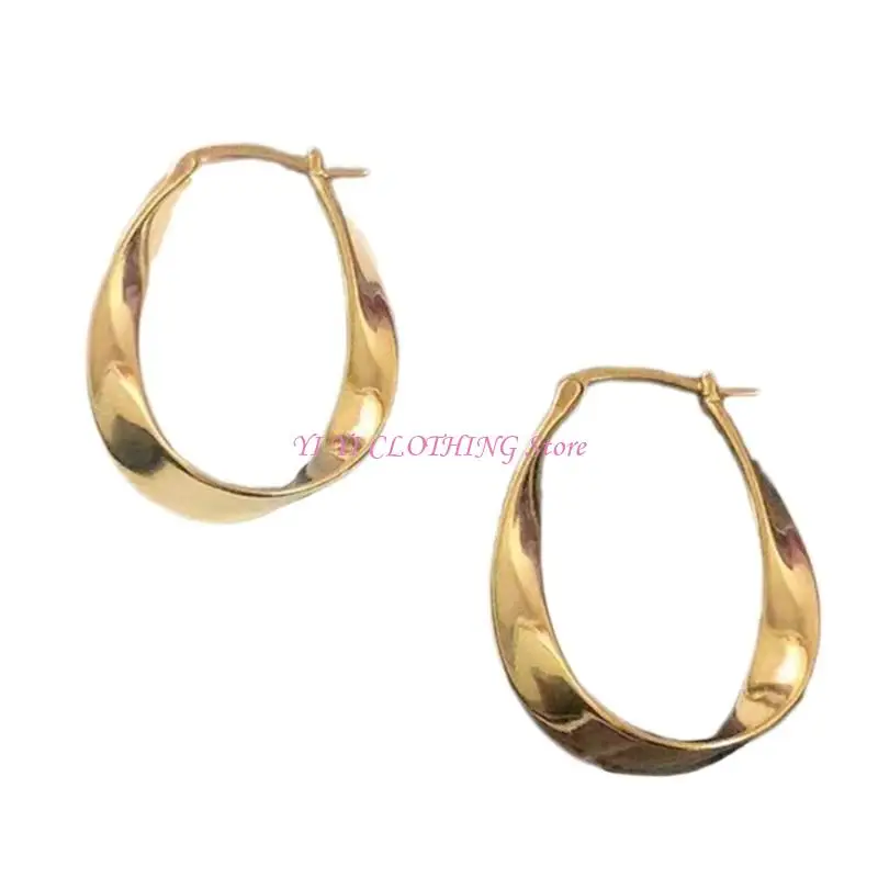 N5KF Trendy Mobius Strips Hoop Earring Jewelry Accessory for Women Offering a Unique Geometric Styles Stylish Outfits