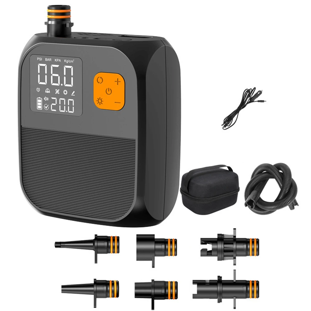 

Electric Two-Stage Inflator Pump With 6000mAh Battery 25 PSI Touch Display And Built-in LED For Kayak Inflation And Outdoor Use