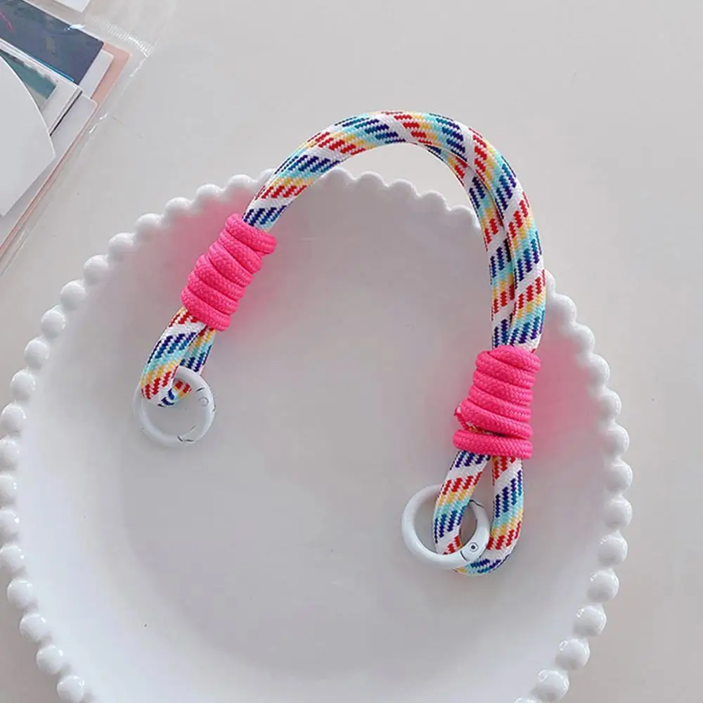 26cm Multi-purpose Colorful Woven Bag Belt Anti-loss Rope Wrist Strap Hanging Keychain Fashion New Universal Phone Lanyard