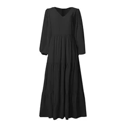 Women'S Fashion Long Light Dress Loose Sleeves Art Long Vintage Dress Vestidos Mujeres платье женское летнее Roupas Feminina