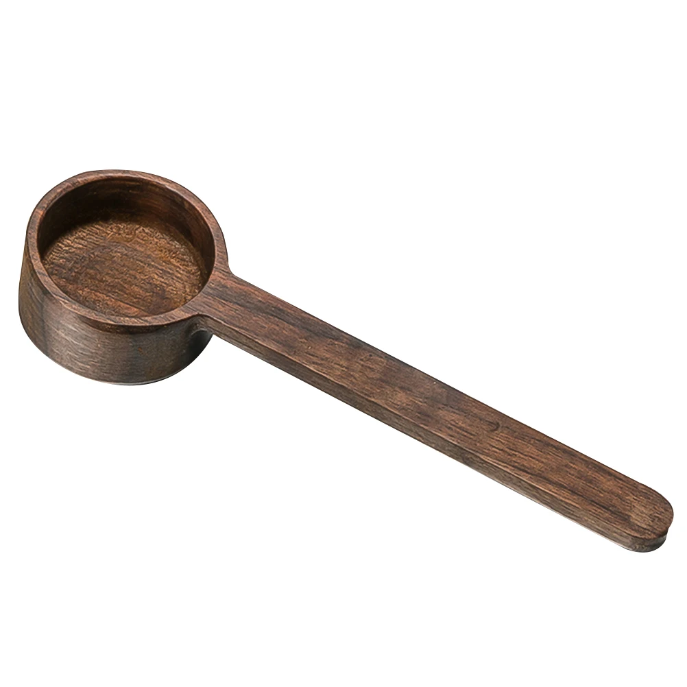 

Coffee Measuring Spoon Black Walnut Wood Practical Safe Kitchen Tool Single Espresso Scoop Stainless Steel spoon wood