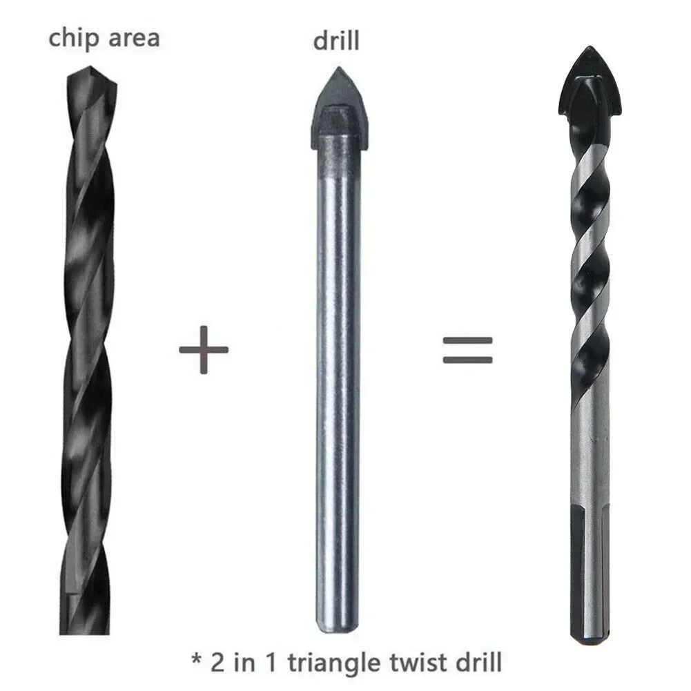 Tungsten karbida batu bor Set, alat pengeboran 6mm beton ubin keramik porselen baja logam, 10 buah