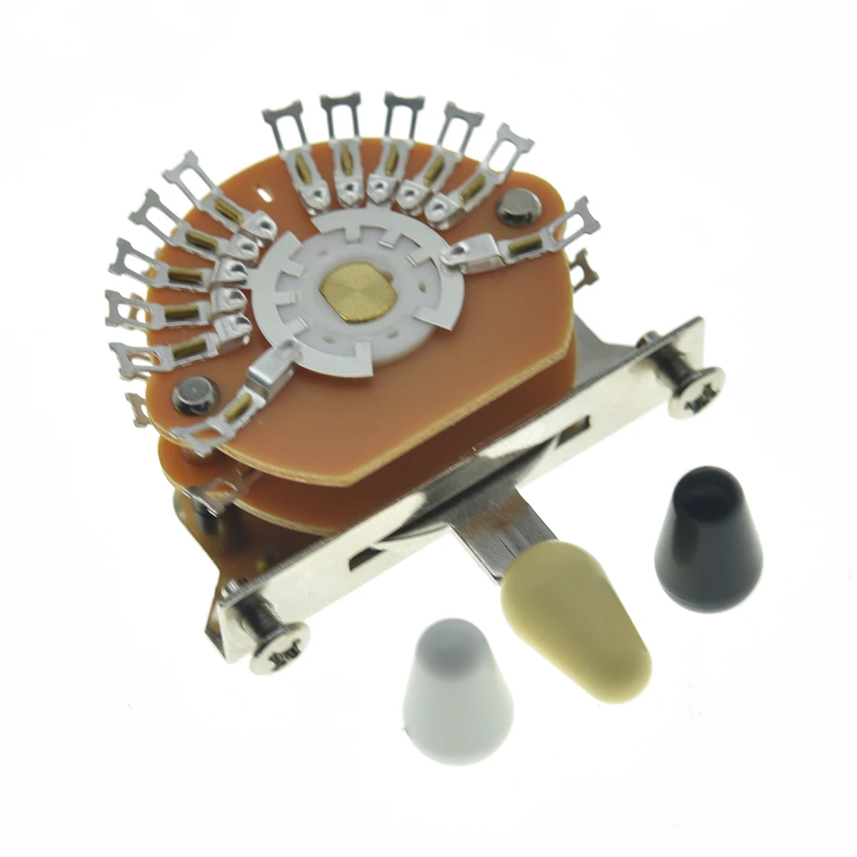 KAISH Guitar 5-way Super Switch Pickup Selector Super Switch 4-Pole Double Wafer for Strat/Tele Guitars w/ Black/Ivory/White Tip