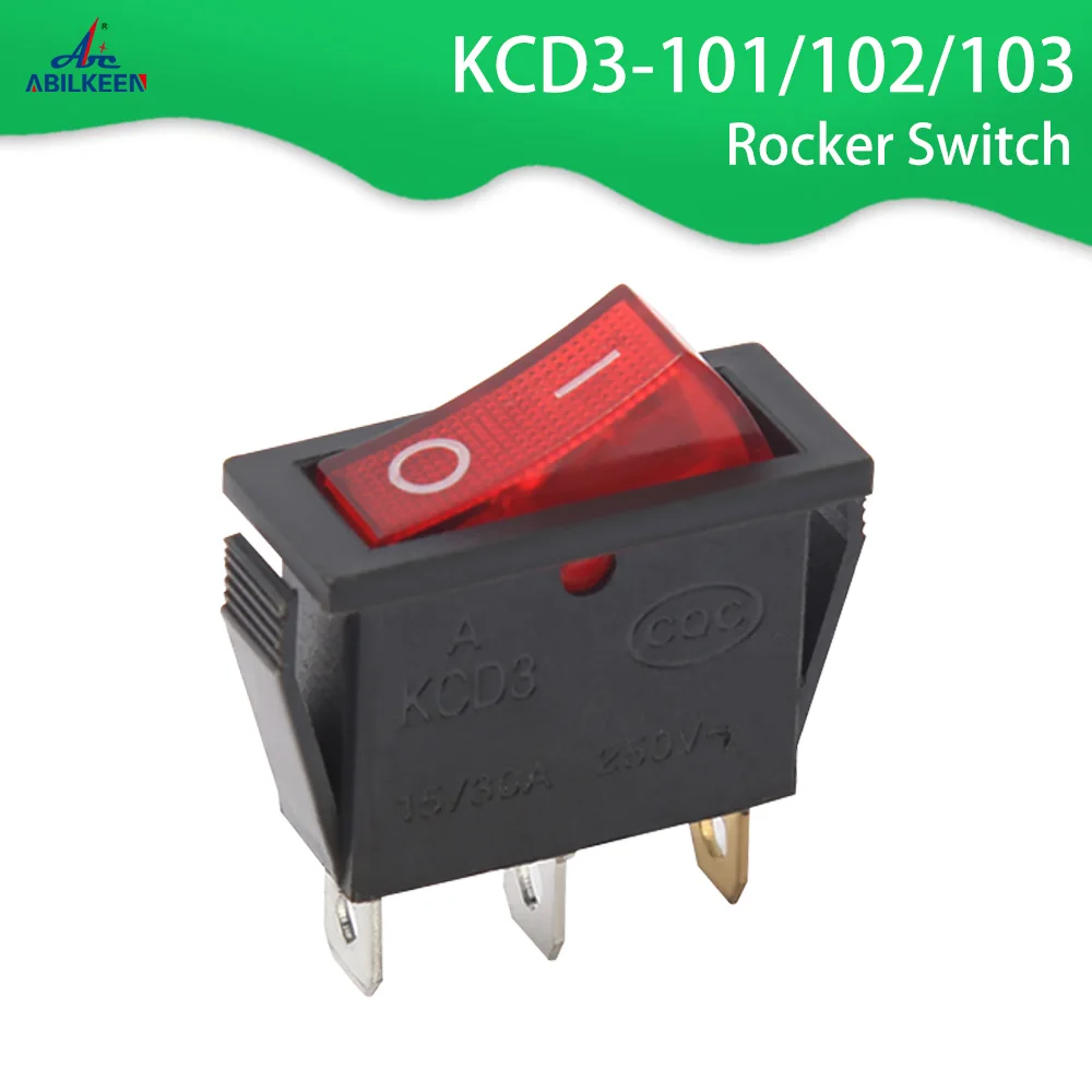 ON-OFF Rocker switch t85/55 250V 2PIN Red CQC CE SPST Black boat switch KCD3-101