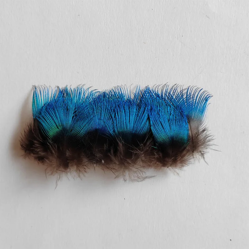 100pcs/Lot Approx 3.5-4.5cm  Vibrant Iridescent BLUE PEACOCK BODY PLUMAGE FEATHERS,Small Peacock feathers for Jewelry Making