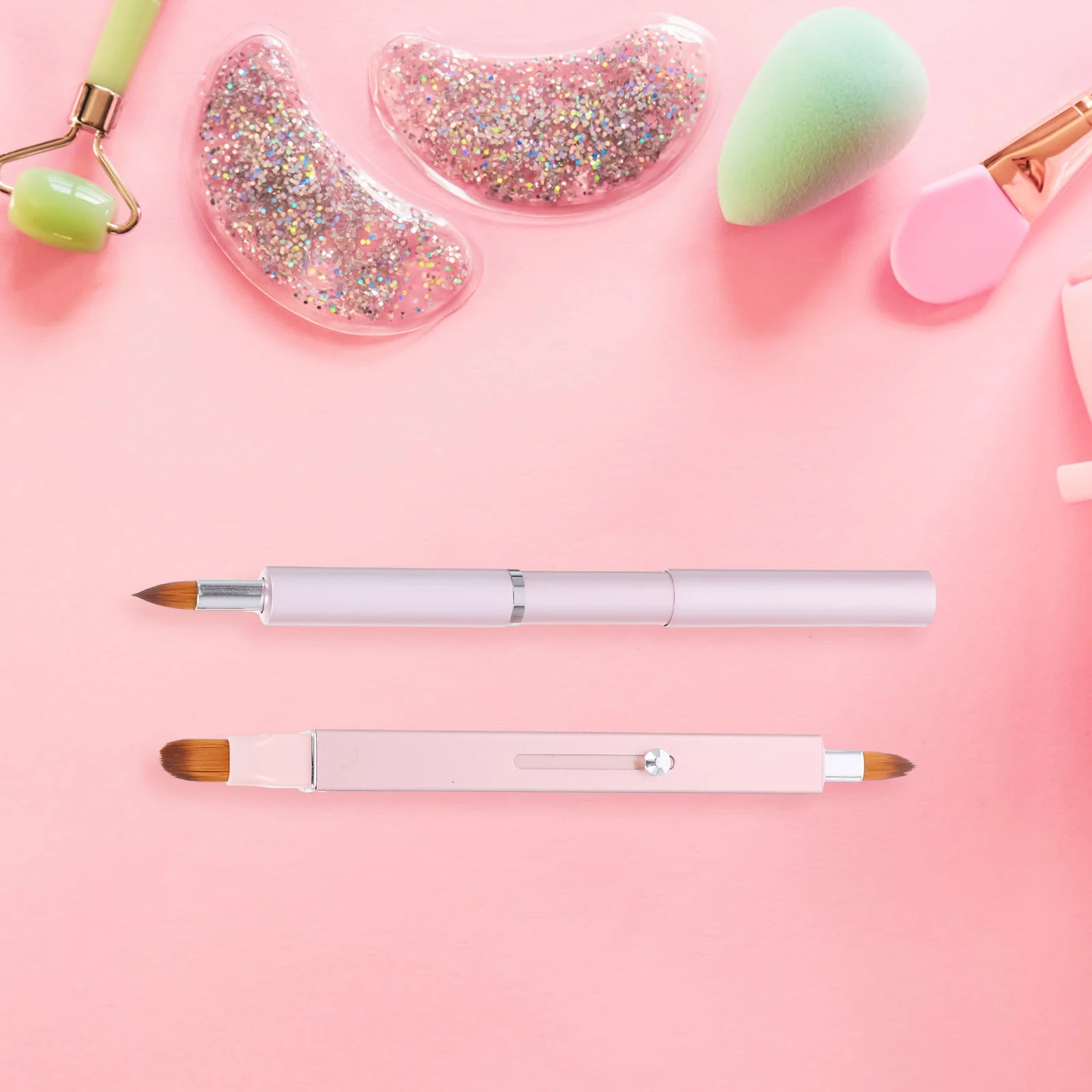 2Pcs Retractable Lip Brush Set Portable Soft Bristles Smooth Makeup Application Lipstick Gloss Applicator Women Makeup Tools