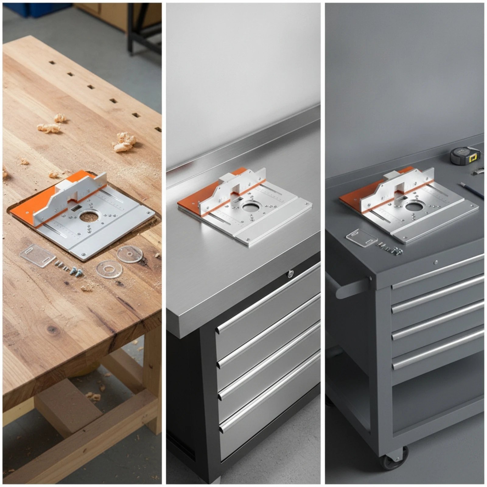 Router Table Insert Plate with Fence Long-Lasting Router Table Insert Plate Smooth Rectangular for Woodworkers, Woodworking