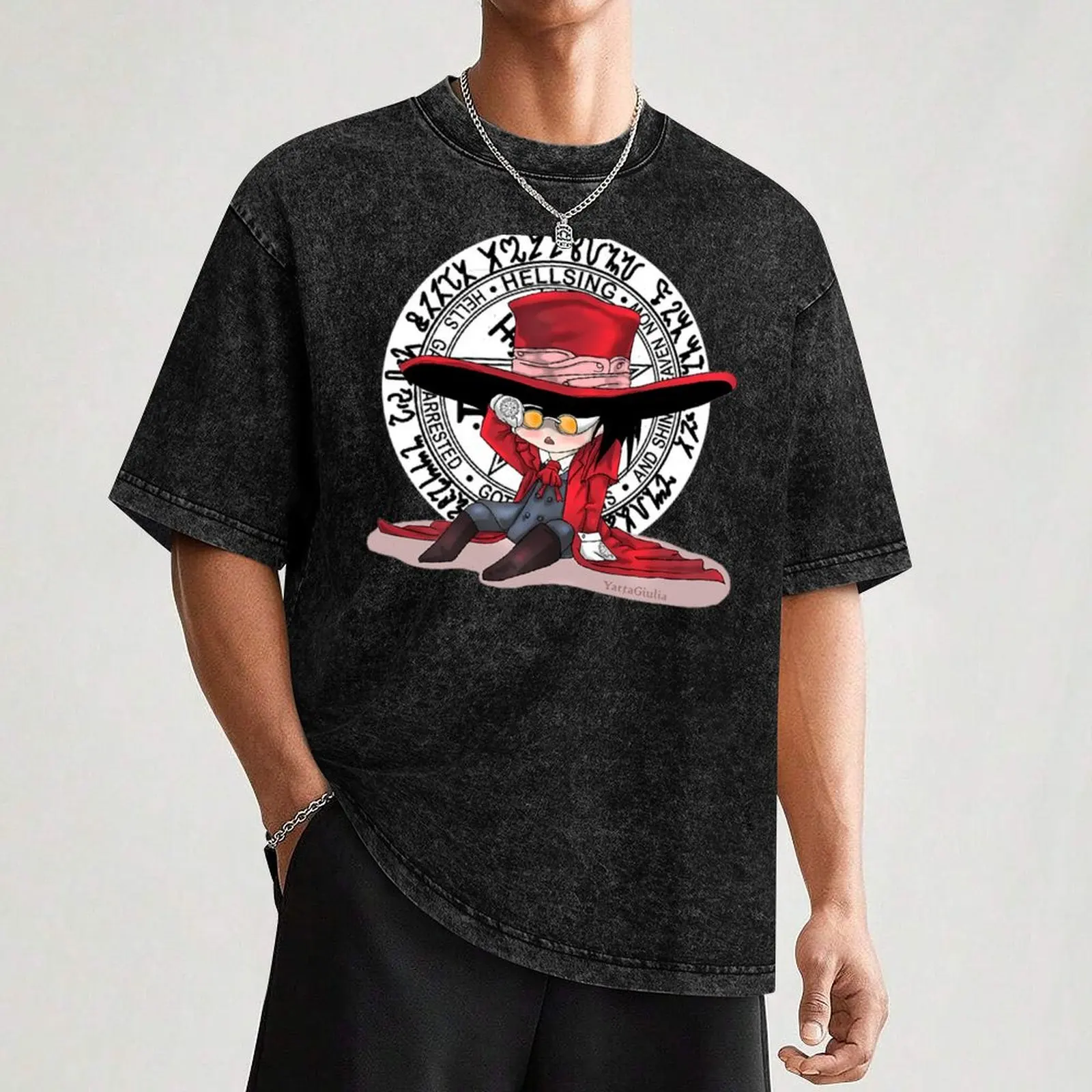 Alucard Hellsing T-Shirt Comfortable Basic Crew Neck Tee view 3