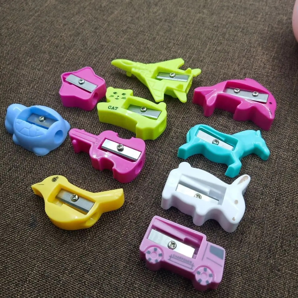 Plástico Manual Lápis Sharpener, Papelaria Kawaii, Escola e Material de Escritório, Ferramenta dos desenhos animados, Presente do Estudante, 20Pcs