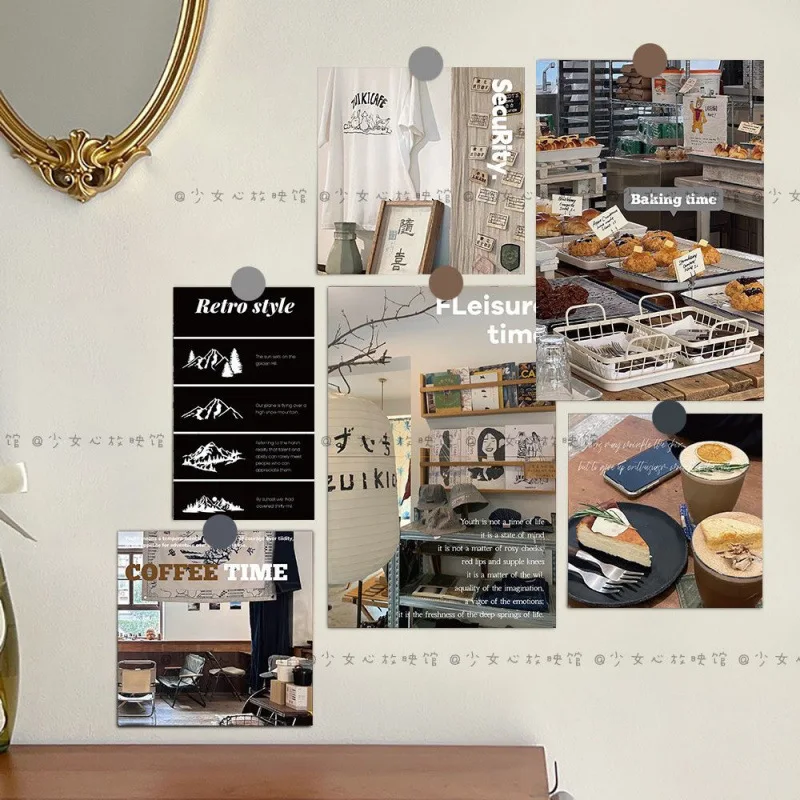 การ์ดข้อความ INS ระดับไฮเอนด์สไตล์เกาหลี 15 ใบ โปสการ์ด สติกเกอร์ภาพยนตร์ โปสเตอร์ผสม และสติกเกอร์ตกแต่งผนังห้องนอนในร่ม